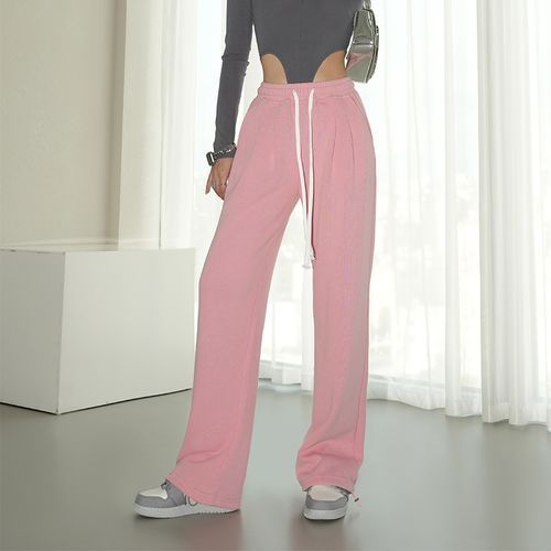 Janflower - High-Rise Plain Wide Leg Cargo Pants