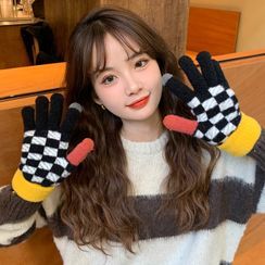 Miss Floral - Striped Knit Gloves