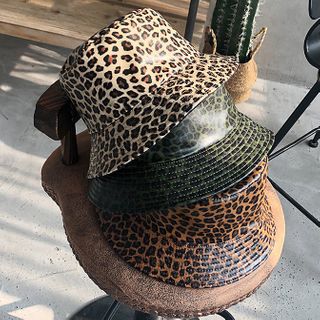 faux leather bucket hat