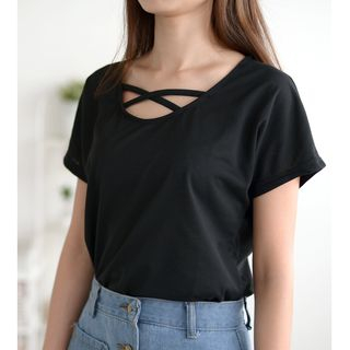 Oaksa - Strappy Neckline T-Shirt
