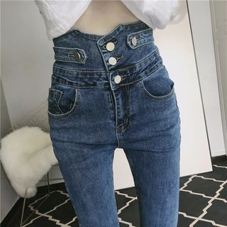 high waisted cropped skinny jeans