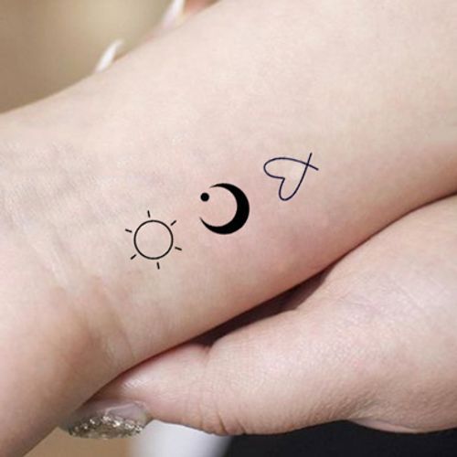 METZ  Heart Sun  Moon Waterproof Temporary Tattoo  YesStyle