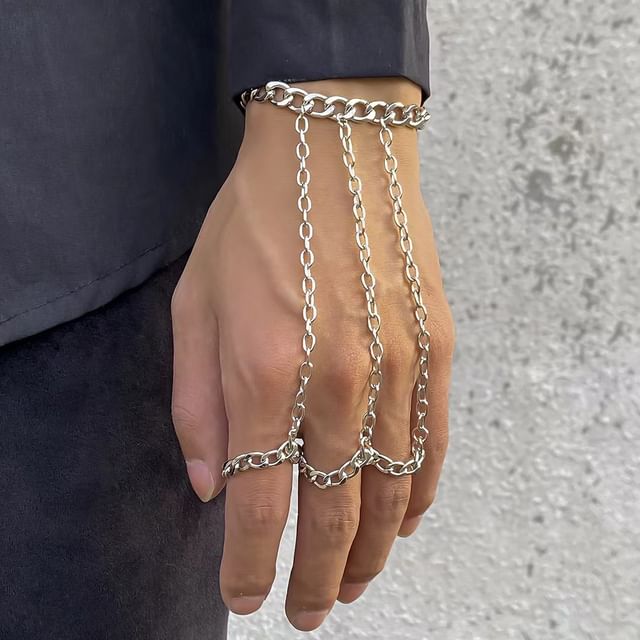 Soosina-Chain Layered Ring Bracelet