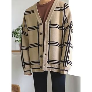 MRCYC - Plaid V-Neck Knit Cardigan | YesStyle