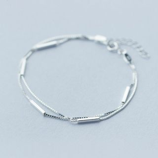 Dashiro-925 Sterling Silver Segment Bar Bracelet