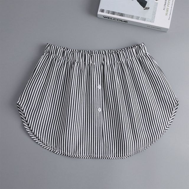 MIOW-Striped Decorative Mini Skirt