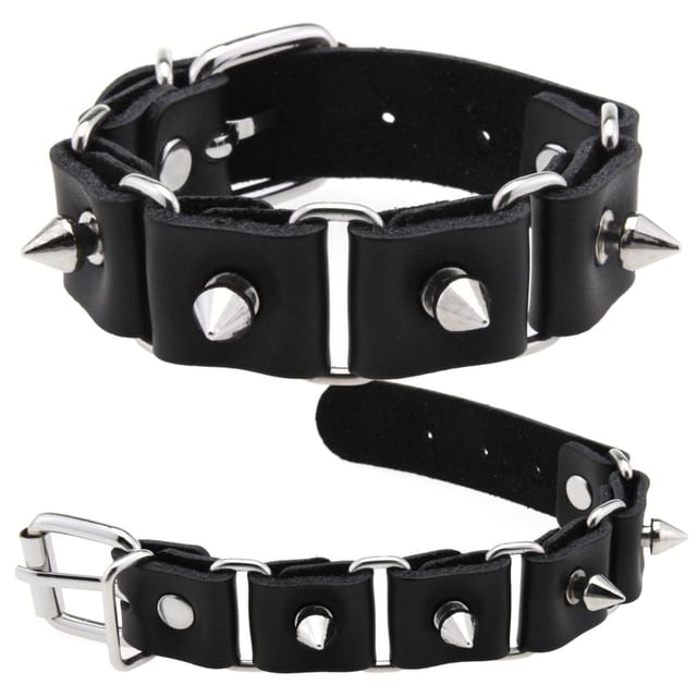 SURELIN-Studded Genuine Leather Bracelet