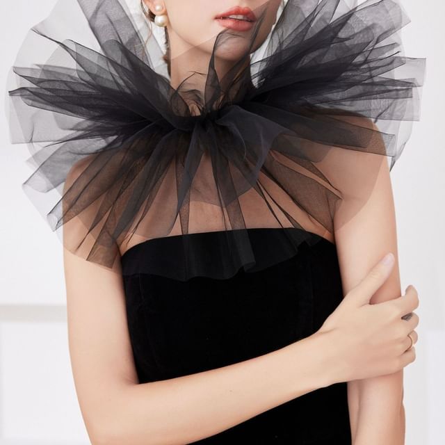 MIOW-Ruffle Mesh Decorative Collar