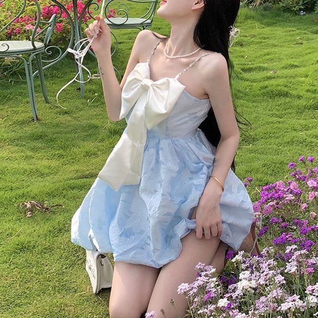 knee length dresses for ladies Women's Aim for The Sky Rhinestone & Pearl Strap Mini Dress in Lavender main image 0