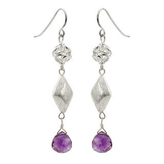 Keleo - Silver amethyst earrings | YesStyle