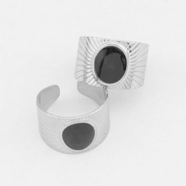 Juanitro-Glaze Stainless Steel Open Ring