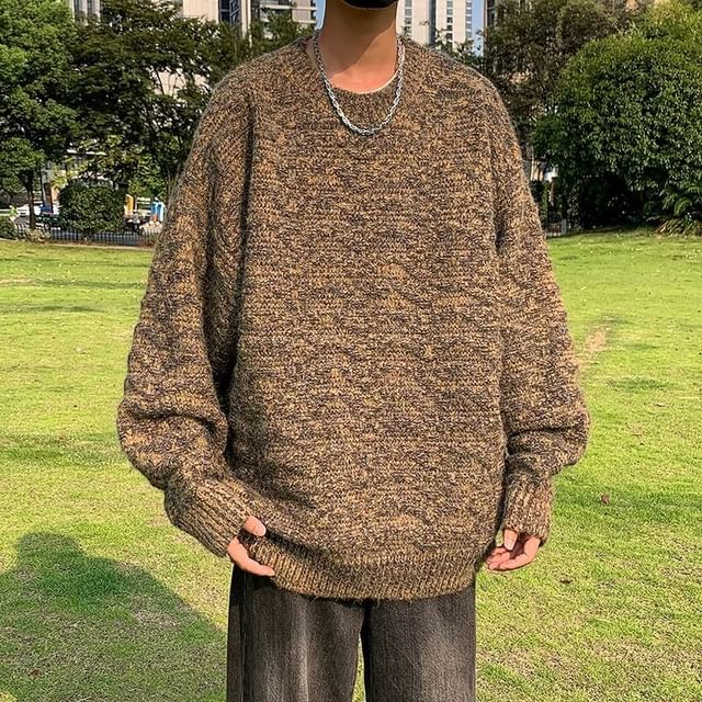 Ateso-Round Neck Melange Sweater