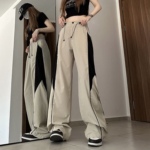 High Waist Two Tone Wide Leg Pants