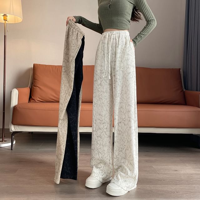 Dragan Pulse-Drawstring Waist Tie Dye Wide Leg Pants