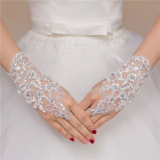 crochet wedding gloves