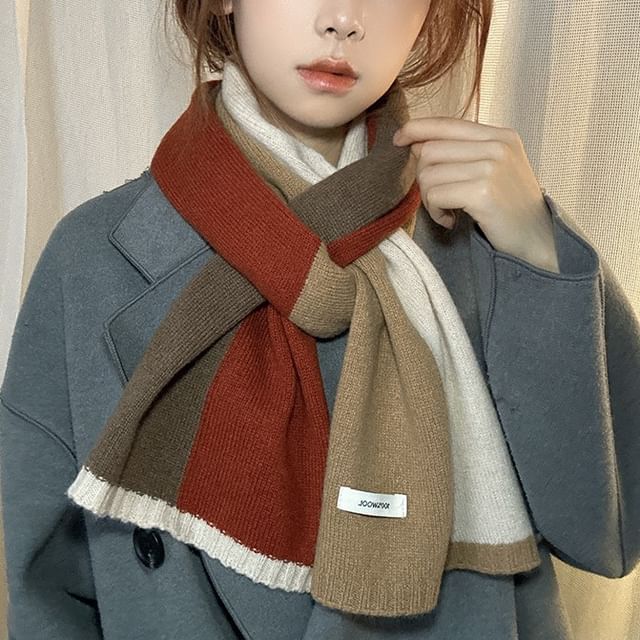 Epoch-Color Block Knit Scarf