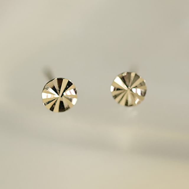 Seirios-Textured Disc Alloy Stud Earring