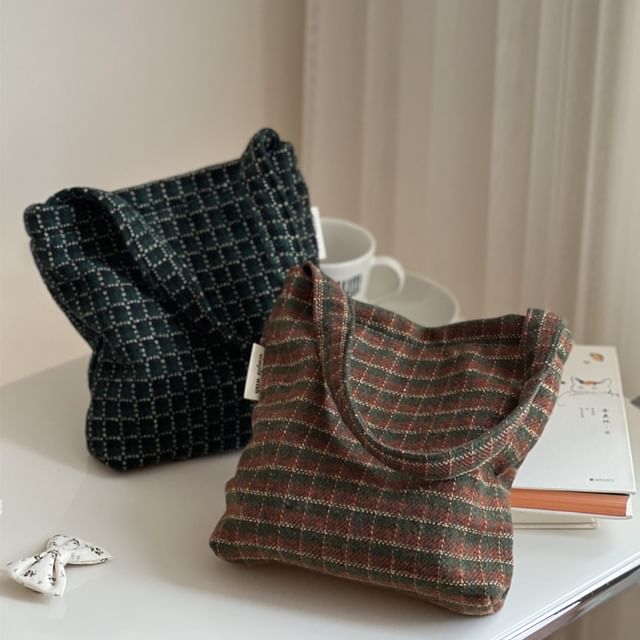 Basaran-Plaid Shoulder Bag
