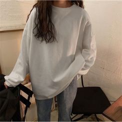 bloomingtide - Long-Sleeve Plain Sweatshirt bloomingtide - Long-Sleeve Plain Sweatshirt