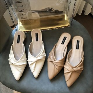 Gottabe - Block Heel Pointed Mules | YesStyle