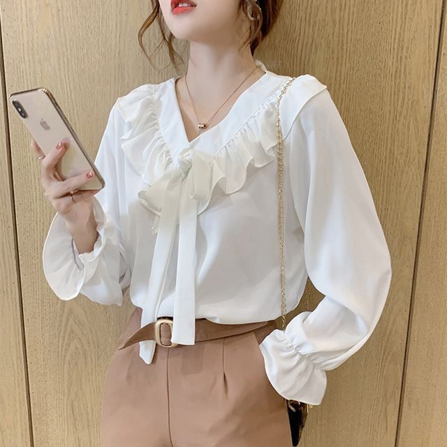 Everose-Ruffle Blouse