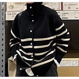Trendycas-Striped Oversized Cardigan