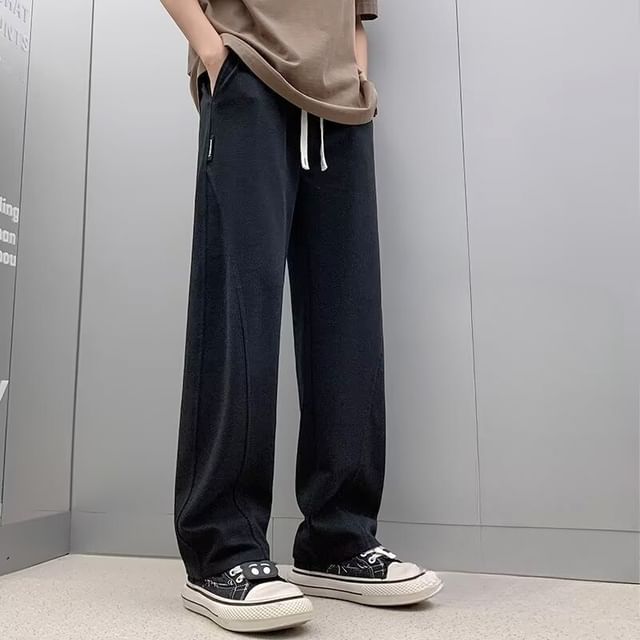 Urtishia-Mid Rise Plain Wide Leg Pants