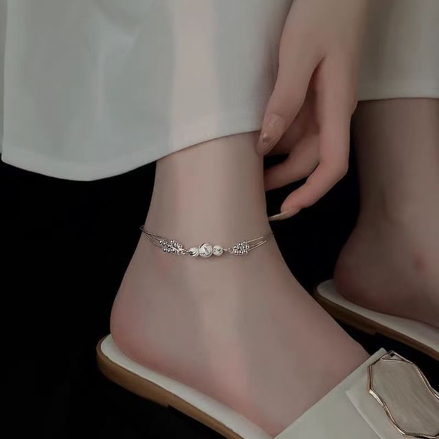 Halfla-Beaded Layered Anklet