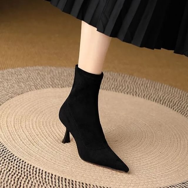 Cinnabelle-High Heel Pointy Short Boots