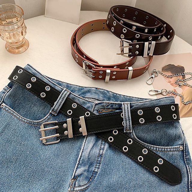 Pompabee-Faux Leather Belt
