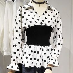 Barby Harby - Gathered-Waist Dotted Shirt