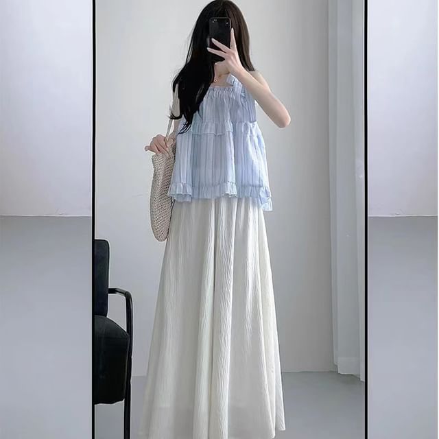 Everose-High Waist Plain Wide Leg Pants