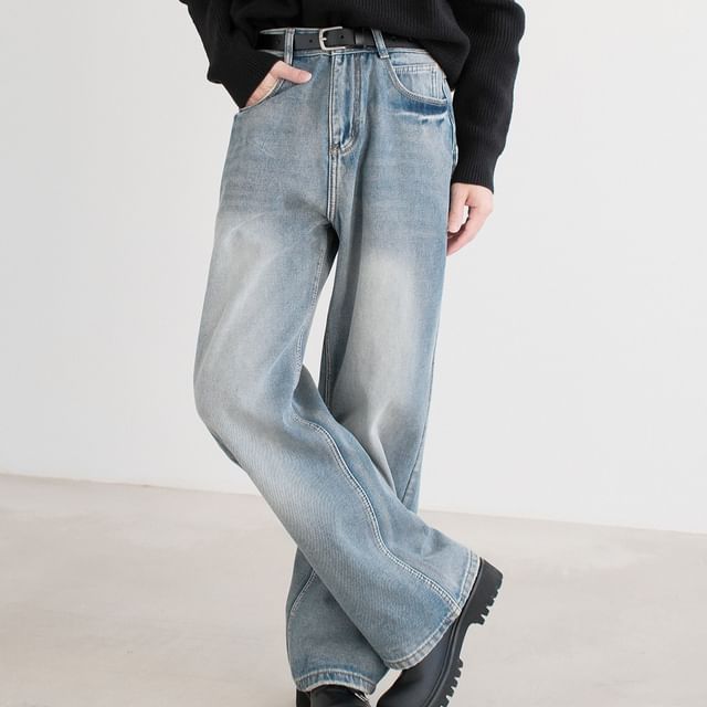 DAZO Studios-Mid Rise Washed Wide Leg Jeans