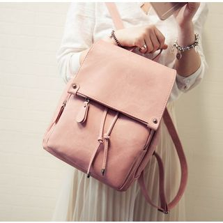 faux leather drawstring backpack