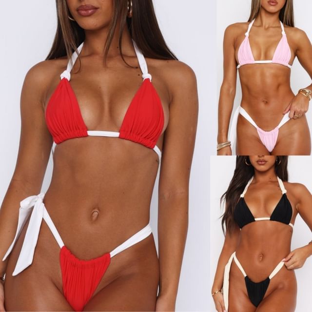CUCURBIT-Contrast Trim Bikini Set