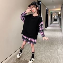 Pegasus - Kids Set: Plaid Pullover + Skirt Pegasus - Kids Set: Plaid Pullover + Skirt