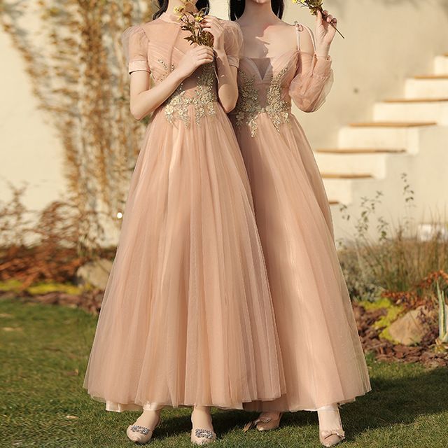netted bridesmaid dresses Nouvelle Amsale Naida Gown main image 0