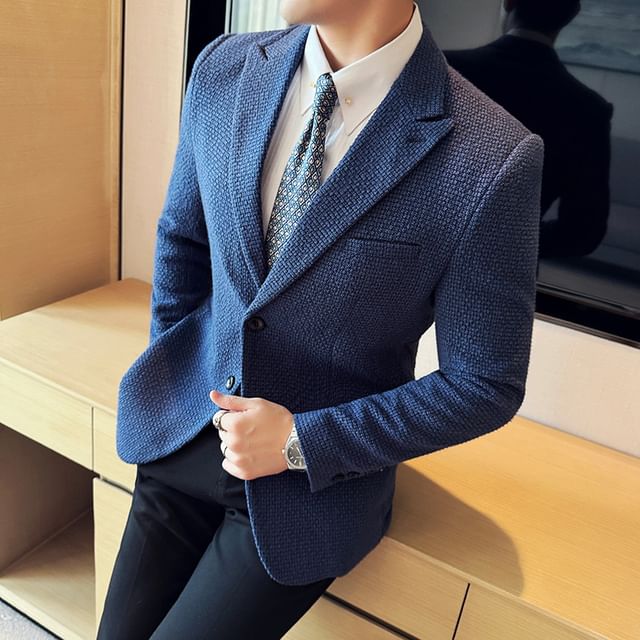 Lefitt-Button-Up Plain Blazer