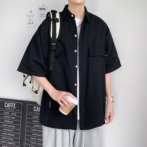 Hushgrain - Short-Sleeve Plain Cargo Shirt | YesStyle