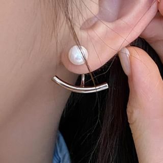 Gemsha-Faux Pearl Alloy Earrings