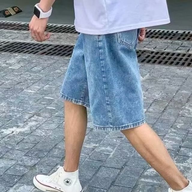 Urtishia-Mid Rise Denim Shorts