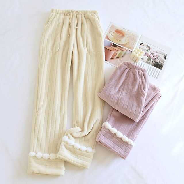 Dazzli-Pom Pom Wide Leg Pajama Pants