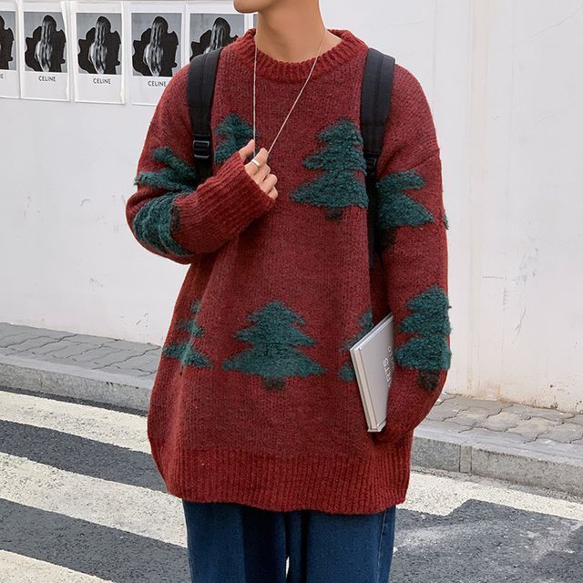 Wewewow - Pine Tree Sweater | YesStyle