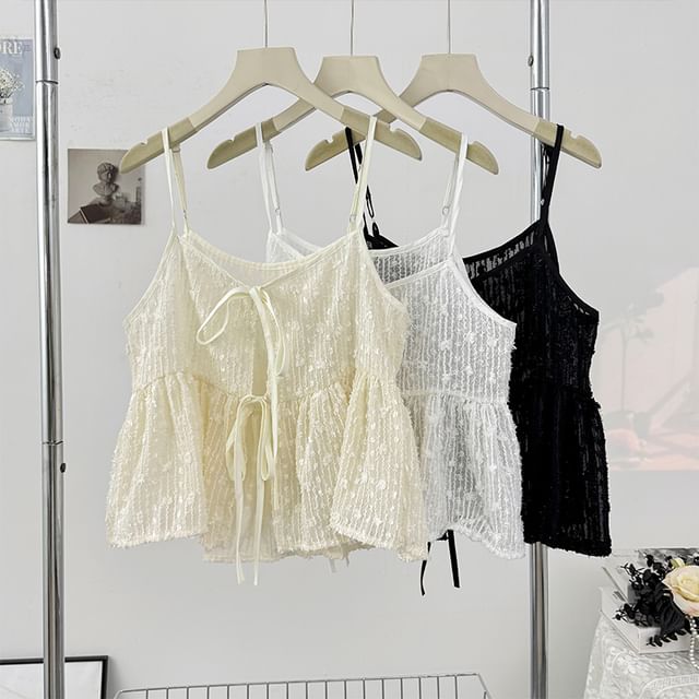 Lemongrass-Lace Crop Camisole Top