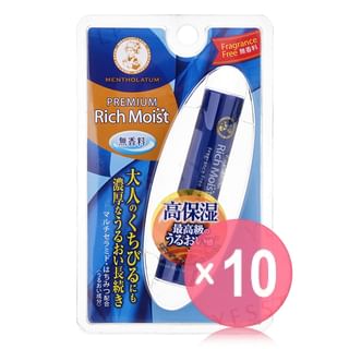 Rohto Mentholatum - Premium Rich Moist Lip Balm SPF 23 PA+++ Fragrance Free (x10) (Bulk Box)