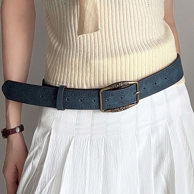 Rofuka-Faux Leather Plain Belt