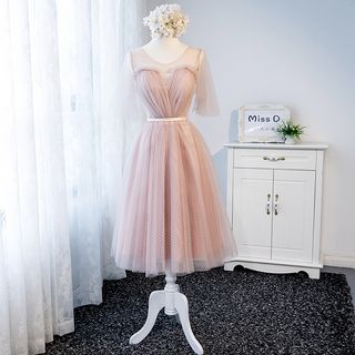 tulle midi prom dress