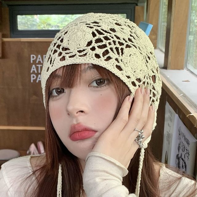 Pompabee-Crochet Knit Hat