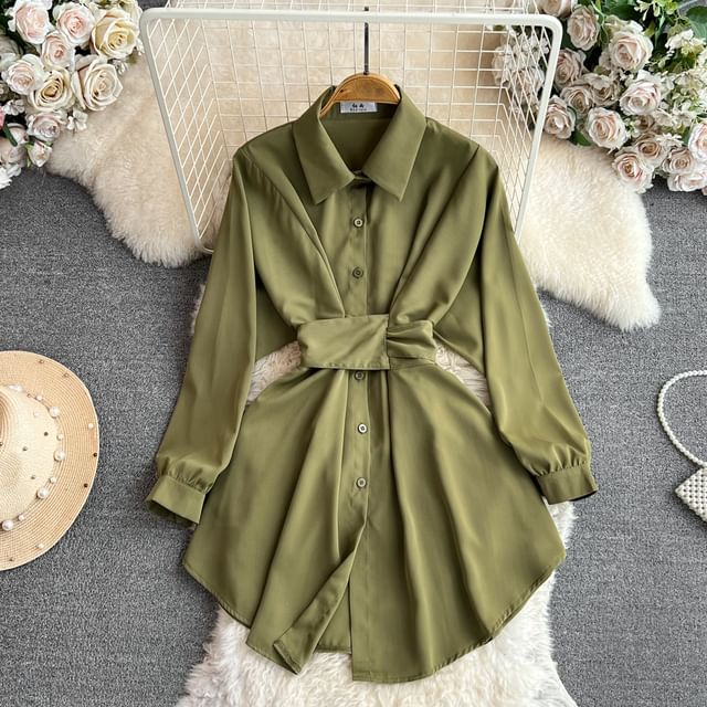 Leather Trench Plain Long Sleeve Pu Leather Blazer Dress Yearnin Long-Sleeve Plain Tie Back Button-Up Mini A-Line Shirt Dress YesStyle Leather Trench Plain Long Sleeve Pu Leather Blazer Dress Yearnin Long-Sleeve Plain Tie Back Button-Up Mini A-Line Shirt Dress YesStyle