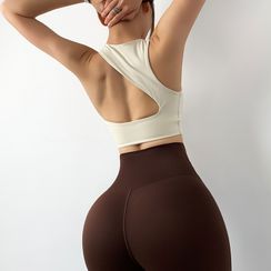 Peachgirl - High Waist Plain Bootcut Yoga Pants
